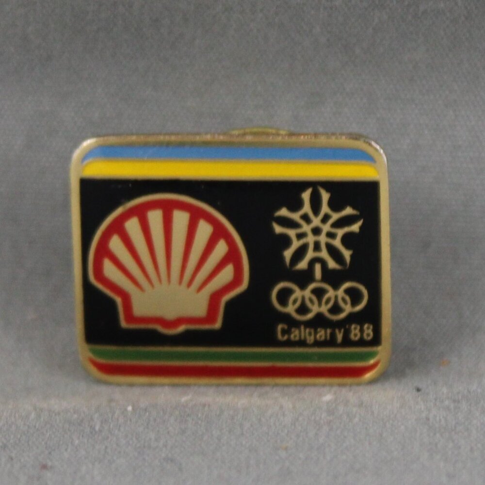 1988 Olympic Winter Games Pin - Shell (Gas) Sponsor Pin - Inlaid Pin